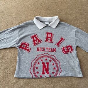 Zara Gray Polo with Red Accents